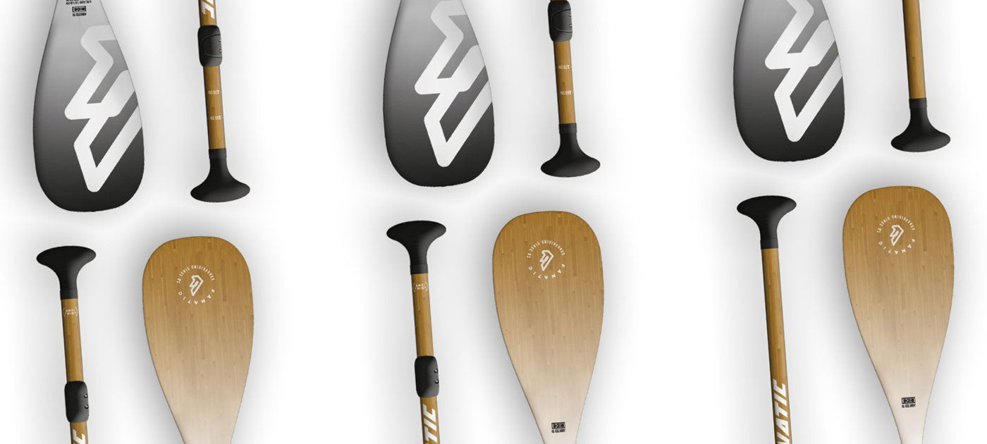 Selection of SUP paddles displayed for purchase
