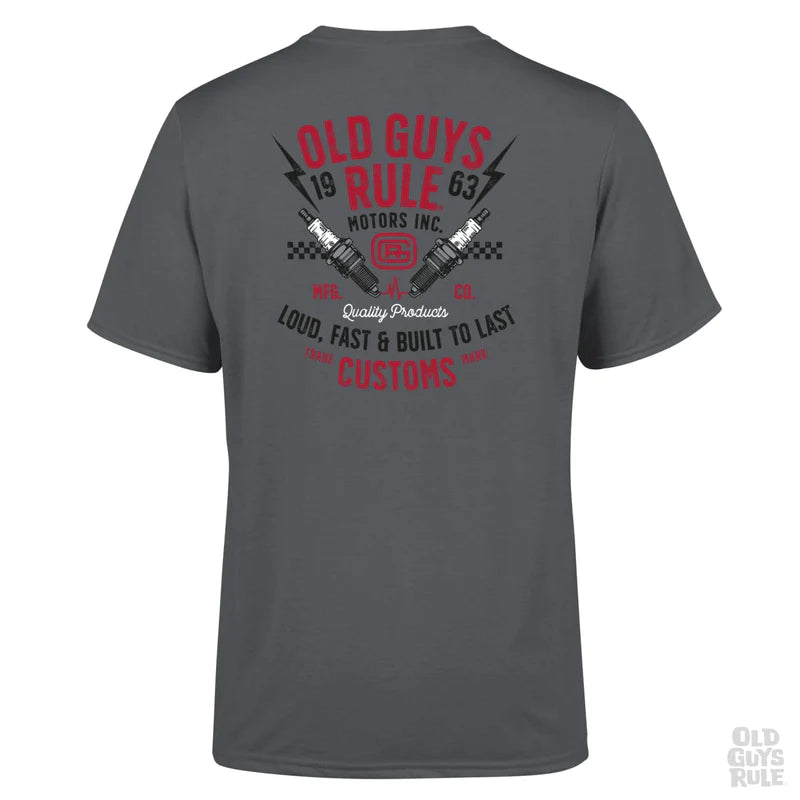Old Guys Rule - ‘Old Guys Garage’ T-shirt - Charcoal