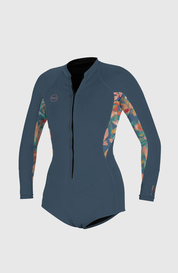 O’Neill Women’s Bahia 2/1mm Front Zip Long Sleeve Spring Suit | Blue