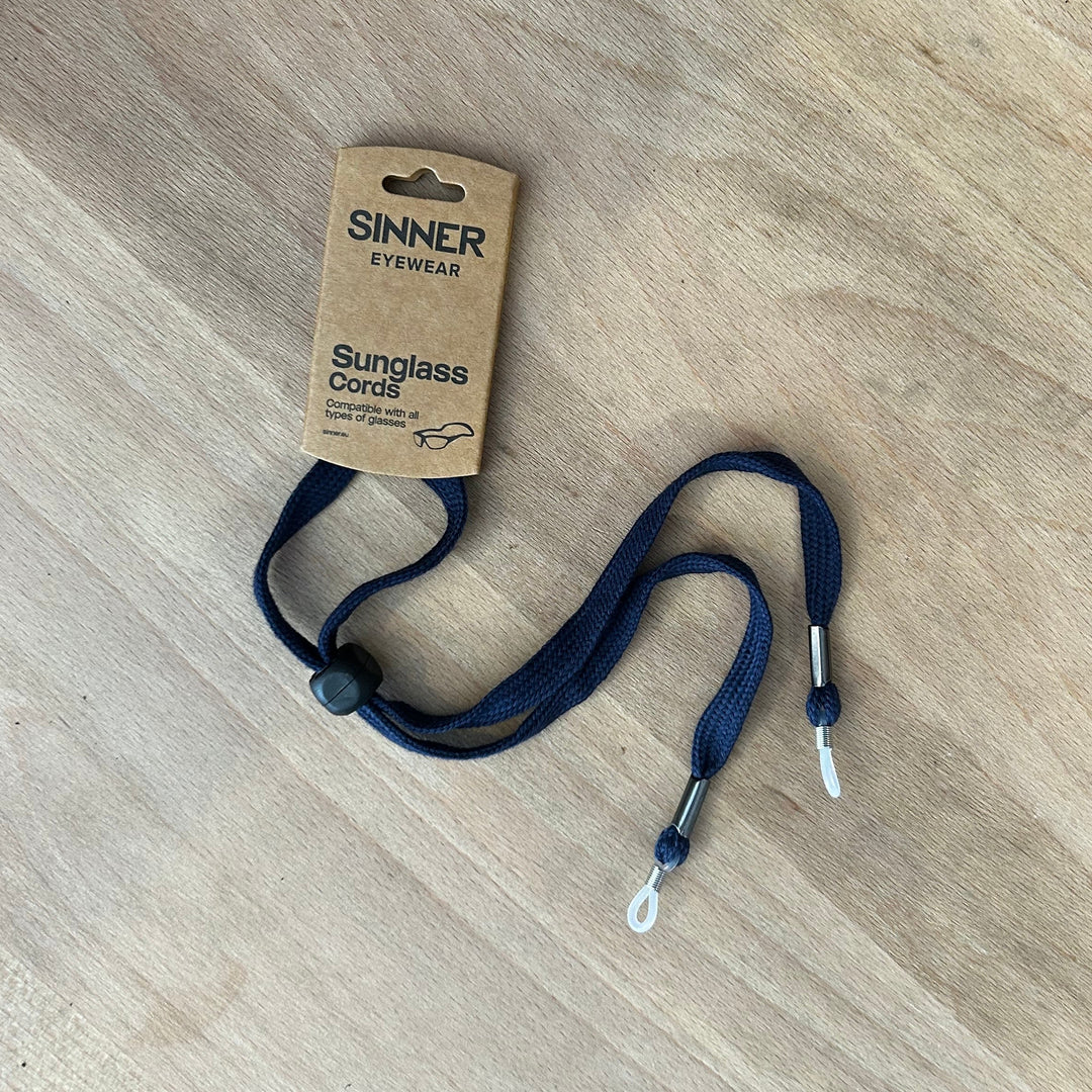 Sinner Sunglass Cord - Navy Blue Black Ball