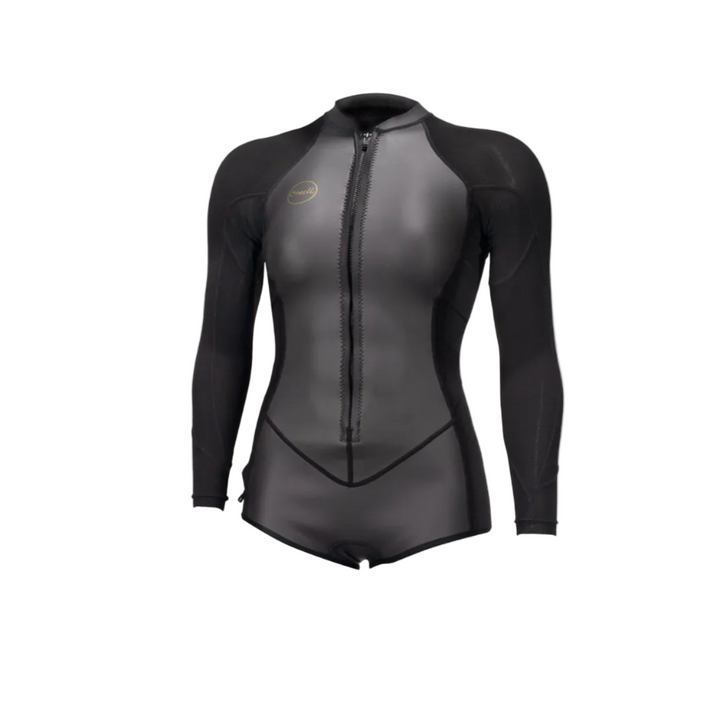 O’Neill Women's Bahia 2/1mm Front Zip L/S Short Spring - Glide/Black