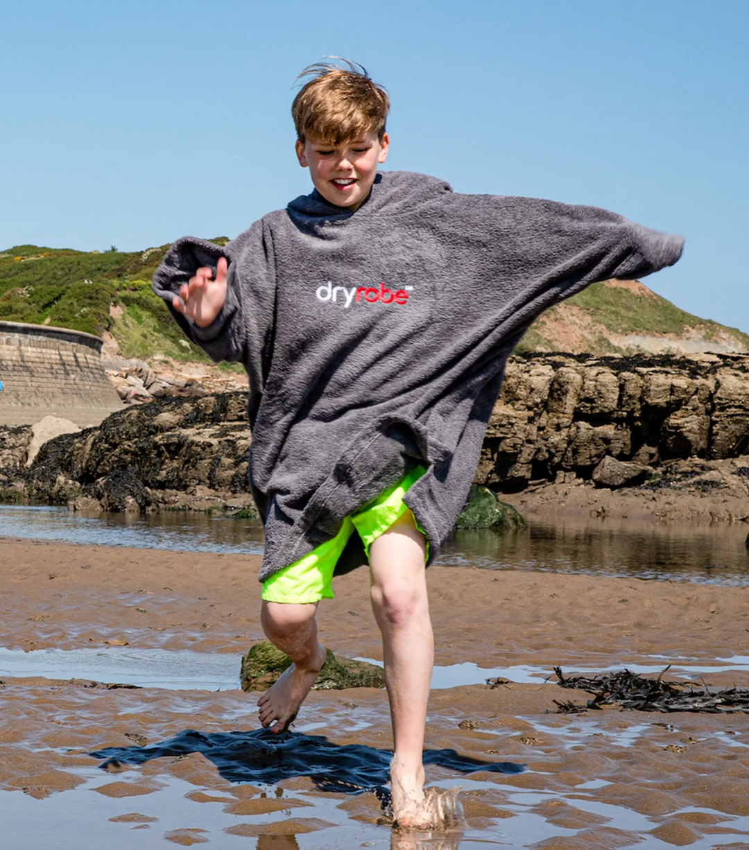 Dryrobe Kids Organic Towel Changing Robe - Slate Grey