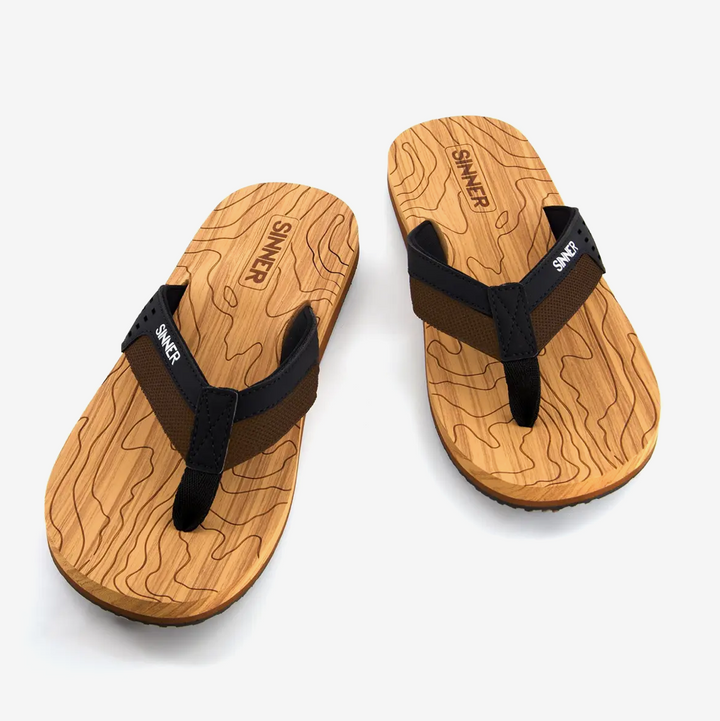Sinner Mens Jaffna Sandals- Patterned/Black