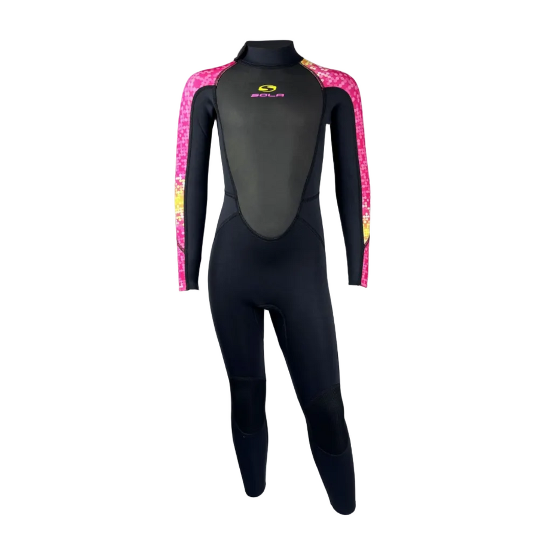 Sola Storm Kids 3/2mm Full Wetsuit - Disco Fish