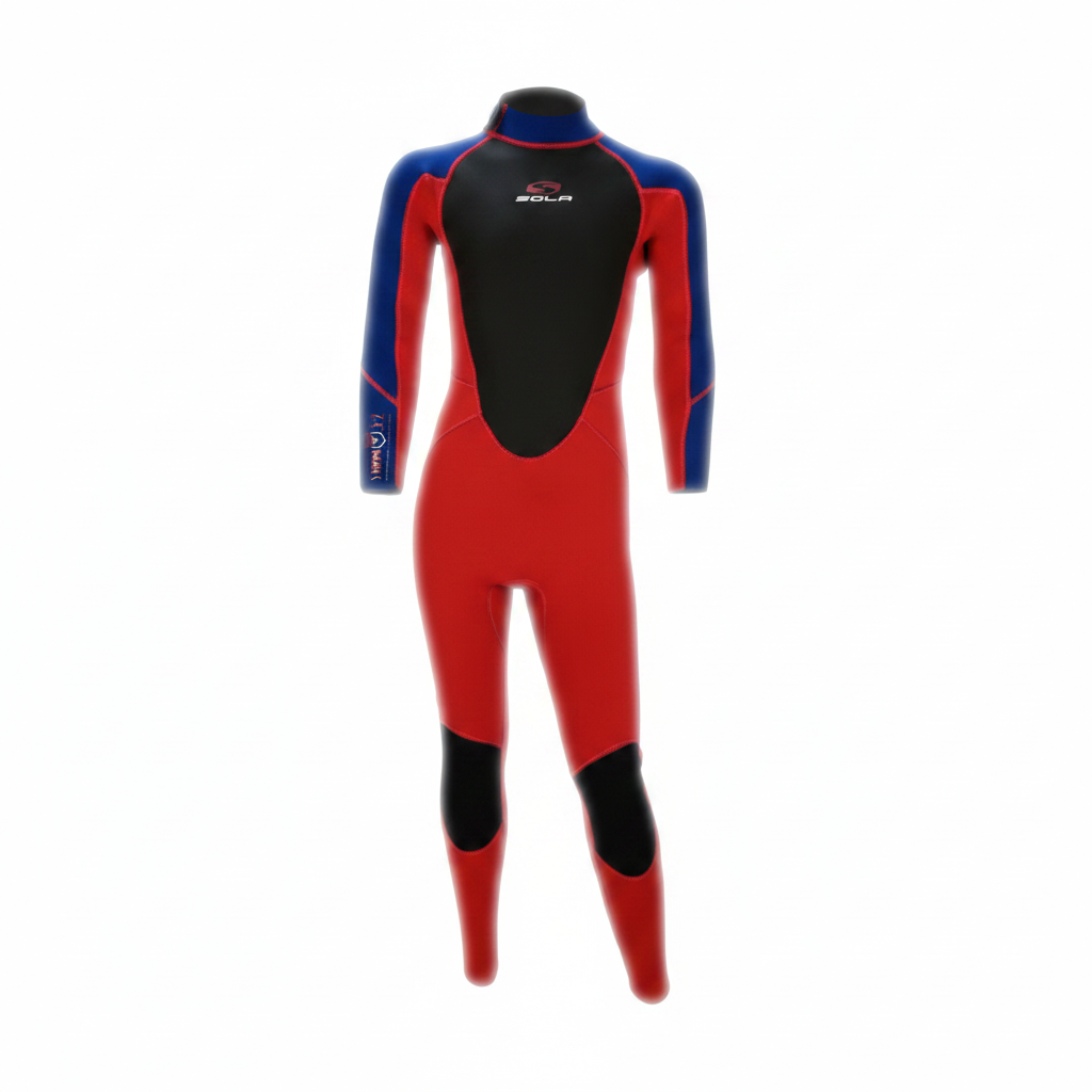 Sola Storm Kids 3/2mm Full Wetsuit - Red/Blue