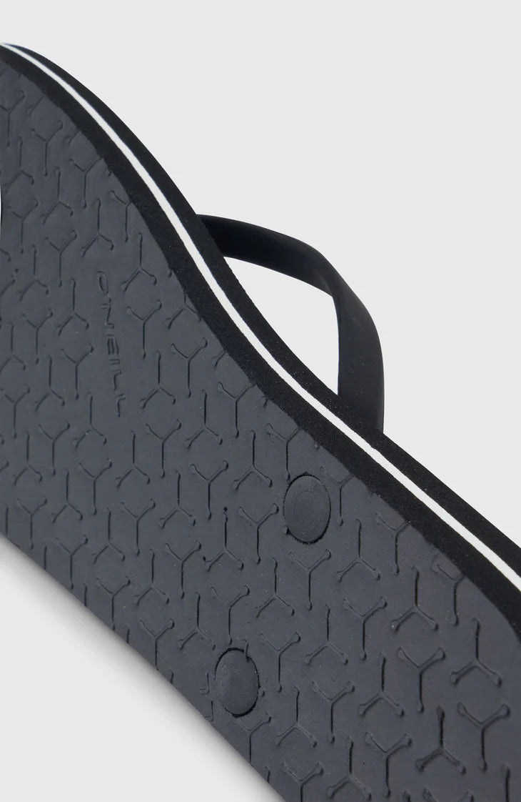 Women Profile Logo Sandals  | Black