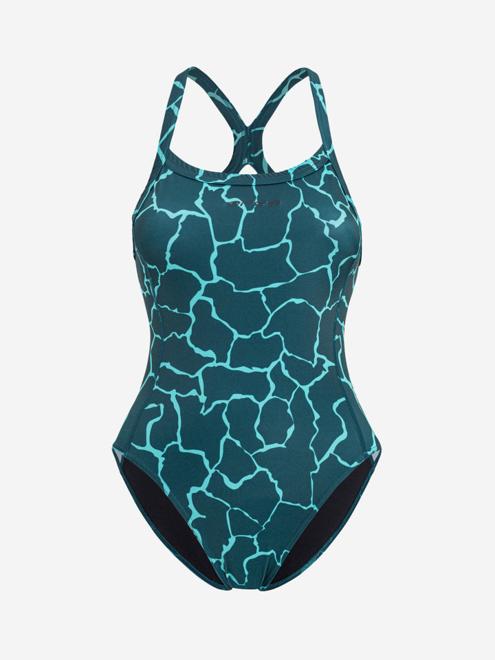 Orca Core One Piece Thin Strap Women Swimsuit - Dark Green