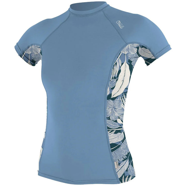 O'Neill Womens Side Print Faded Denim / Palmento Rash Vest s/s