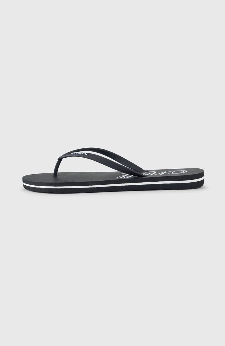 Women Profile Logo Sandals  | Black