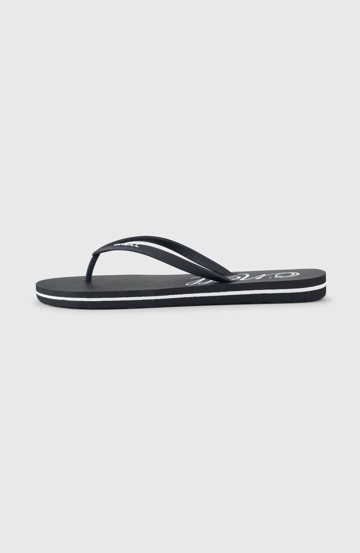 Women Profile Logo Sandals  | Black