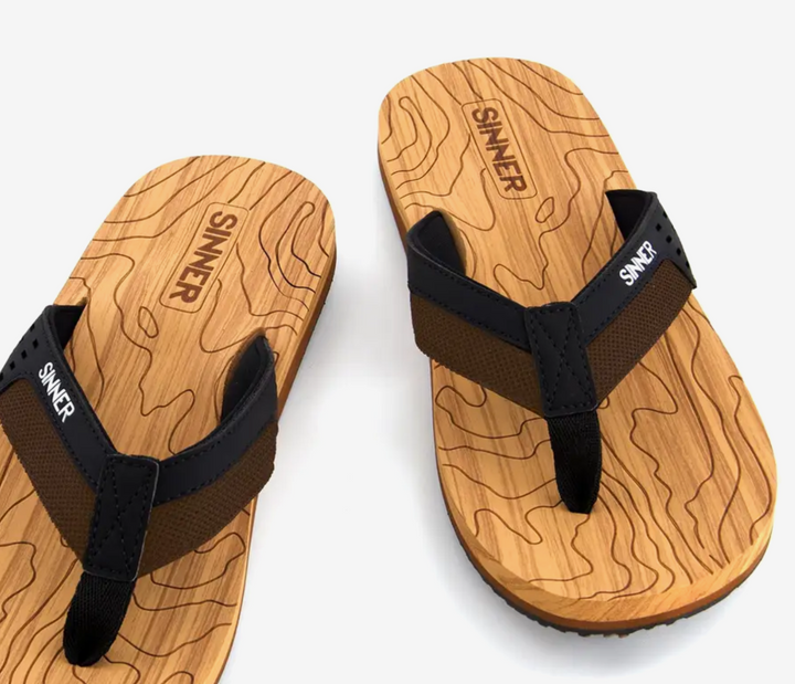 Sinner Mens Jaffna Sandals- Patterned/Black