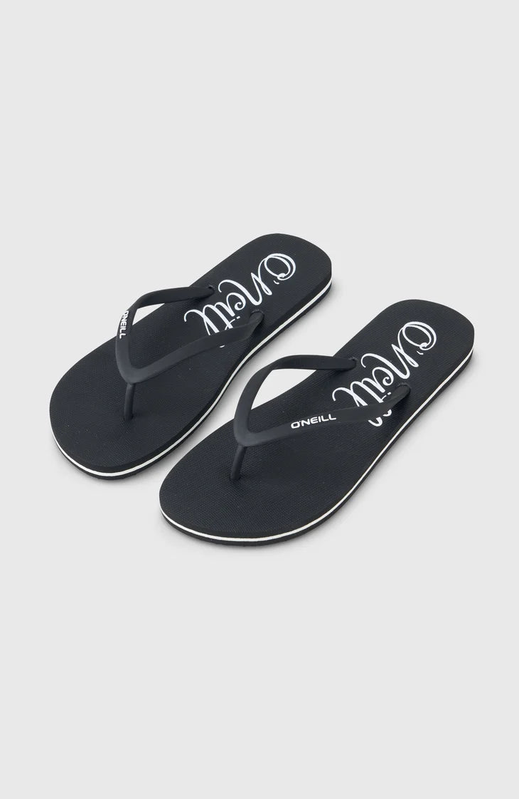 Women Profile Logo Sandals  | Black