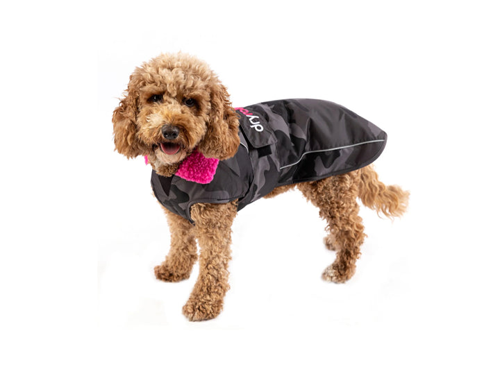 Dryrobe Dog/Pet Jacket - Black Camouflage/Pink