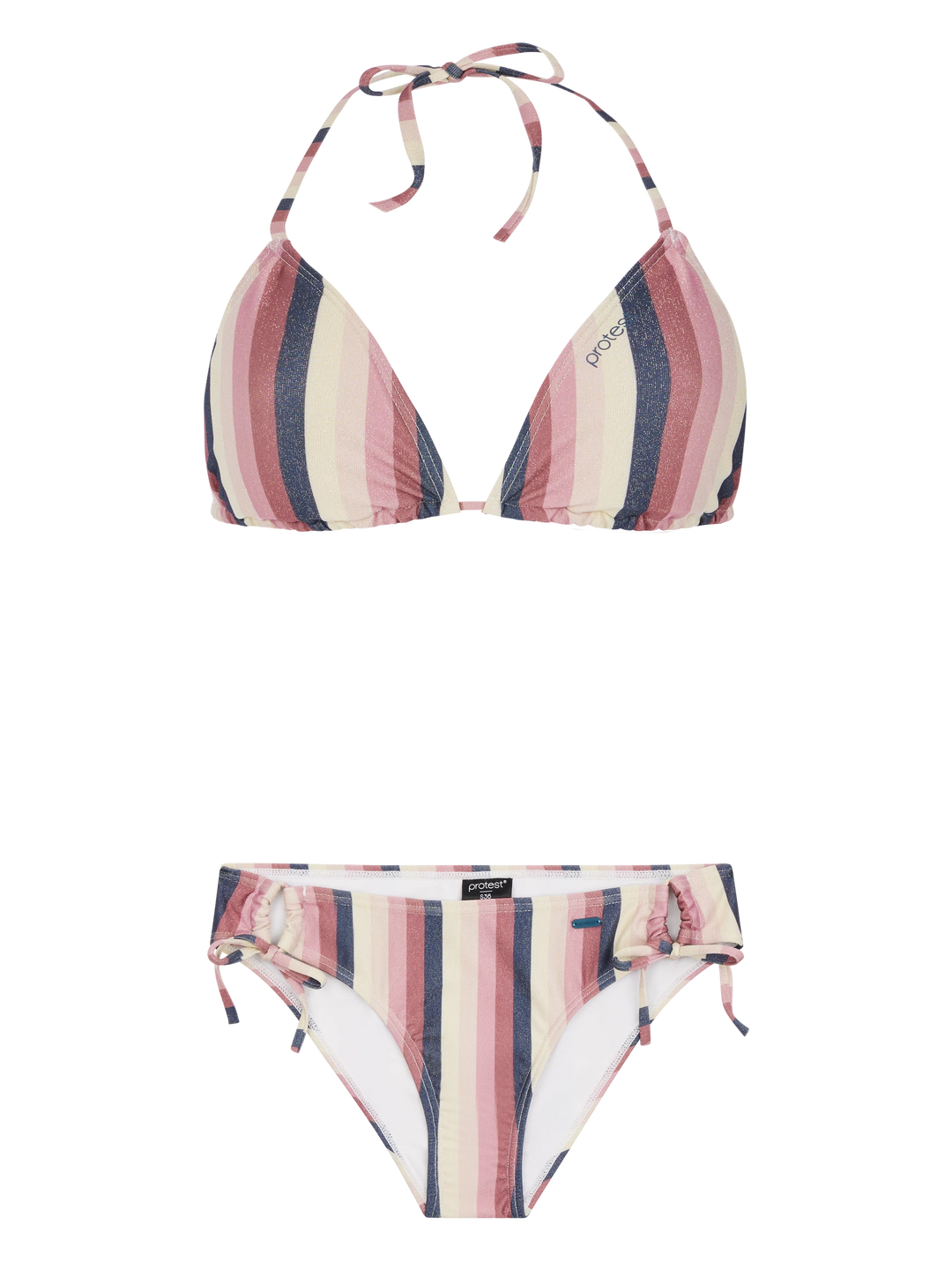 Protest PRTMOLA Striped Triangle Bikini - Deco Pink