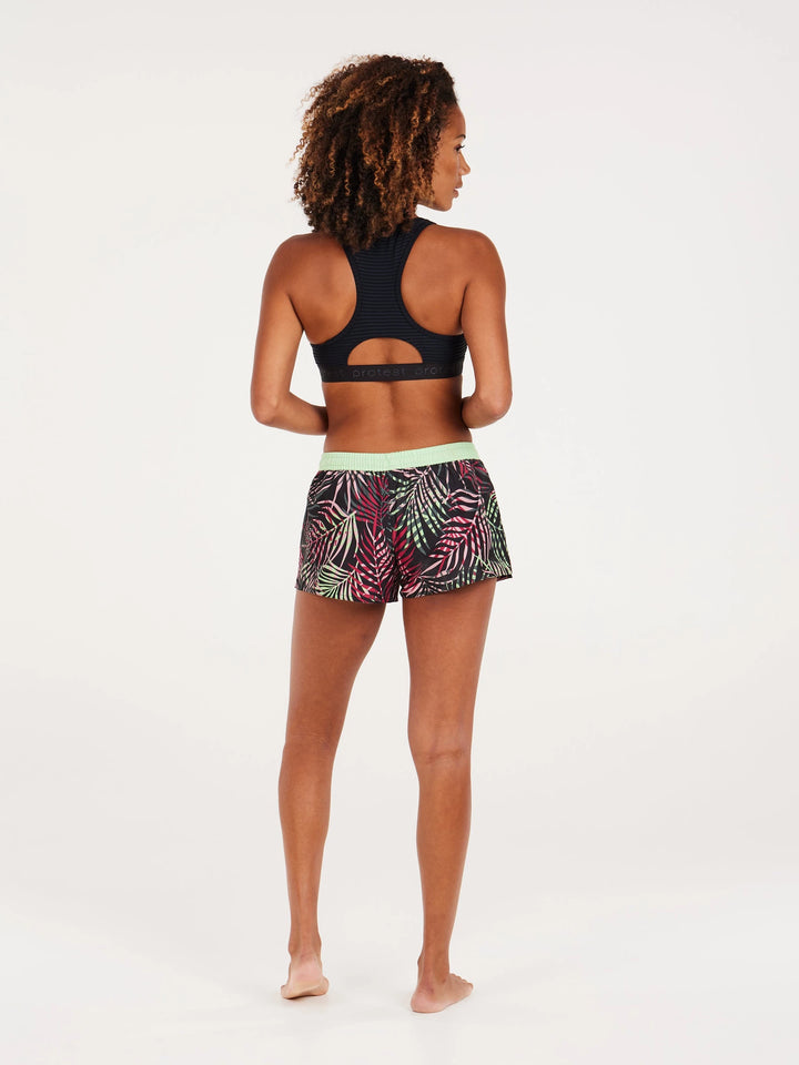 Protest PRTSPY Women's Swim/ Beach Shorts - Pillow Pink Leaf Pattern