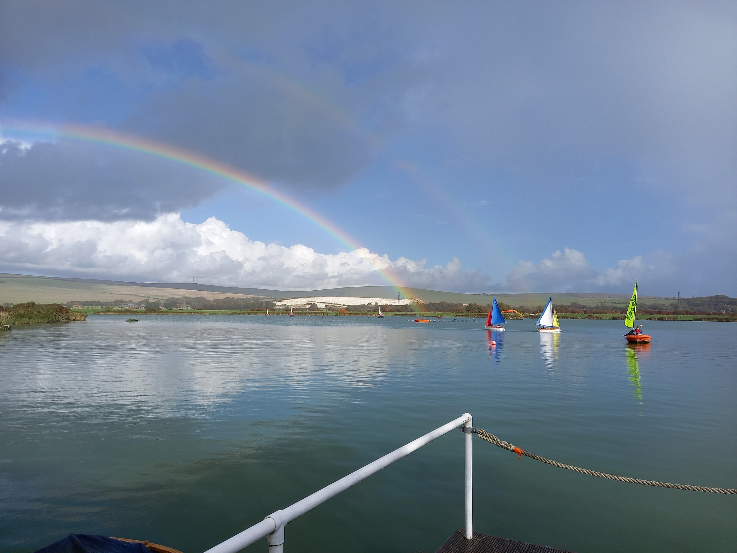 rainbow over piddinghoe lake