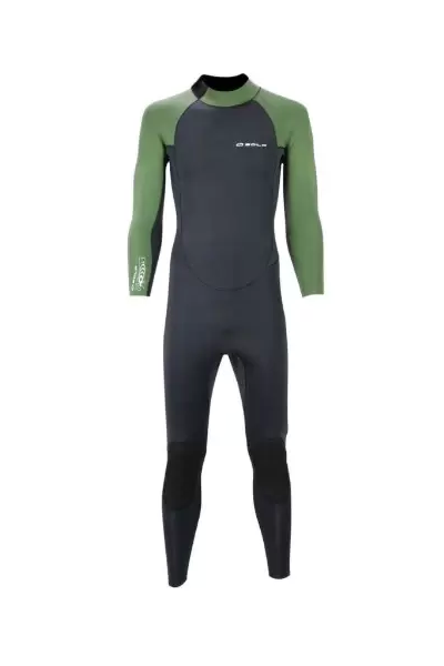 Sola H2O Men's 4/3mm GBS Back Zip Full Wetsuit - Black/ Green - A1707