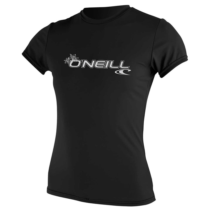 O'Neill Basic Skins Women's Short Sleeve Rash Guard Sun Shirt - Black