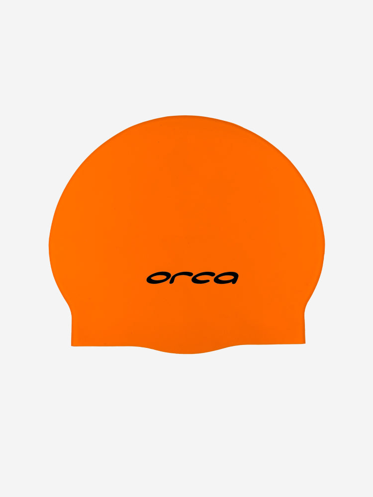 Orca Silicone Swim Cap - Orange/ Yellow