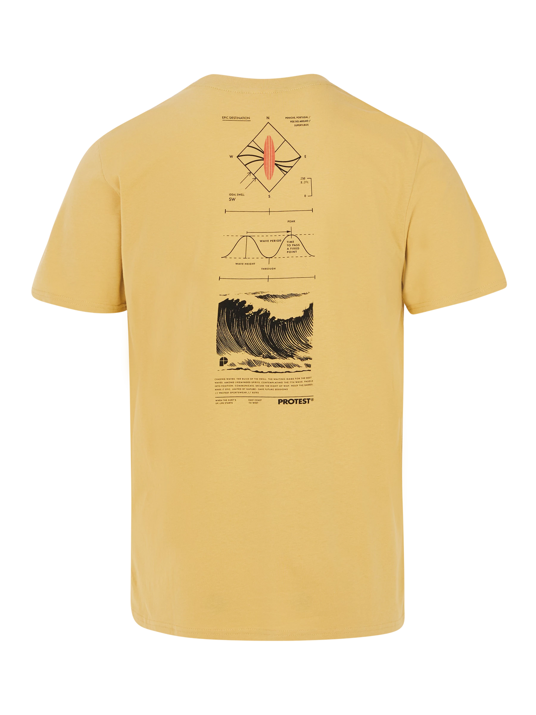 Protest PRTPENALT Men's T-Shirt - Butter Yellow