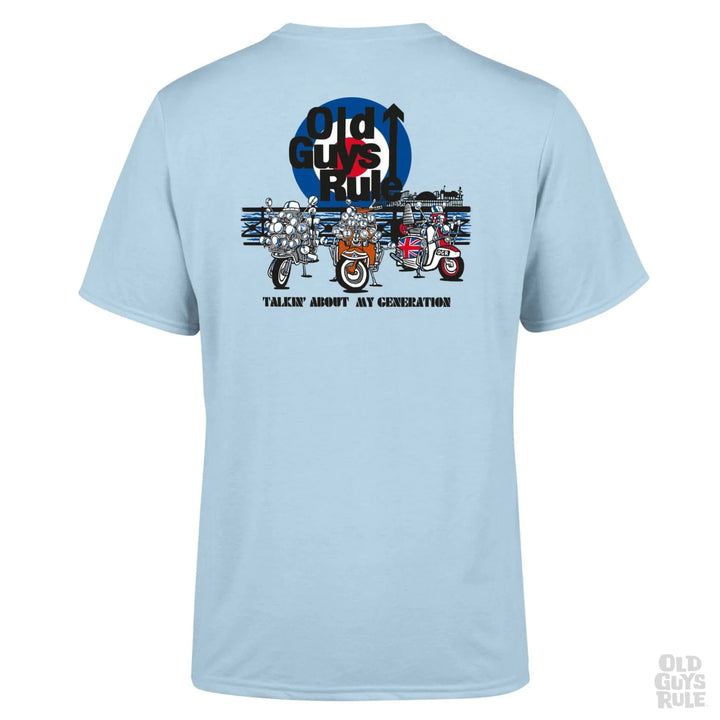 Old Guys Rule - 'Talkin About My Generation’ Brighton Pier T-shirt - Sky Blue