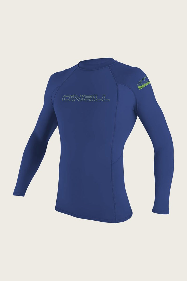 O'Neill Youth Basic Skins Long Sleeve Rash Guard - Pacific Blue - 3346