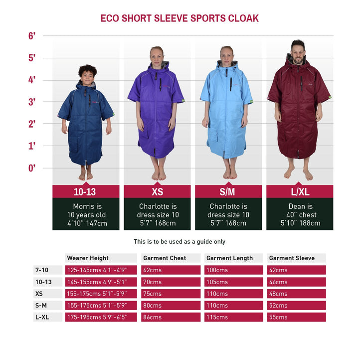Charlie McLeod - Eco Short Sleeve Changing Robe - Navy/ Grey