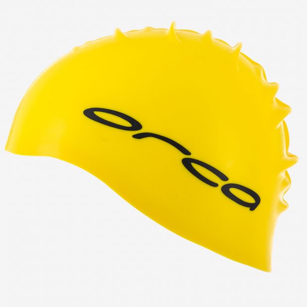 Orca Silicone Swim Cap - Orange/ Yellow