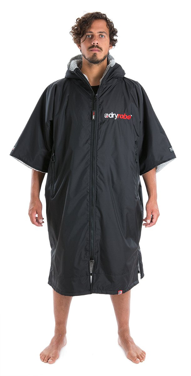 Dryrobe Short Sleeve Changing Robe - Black/ Grey