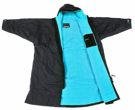 Dryrobe Long Sleeve Changing Robe - Black/ Blue