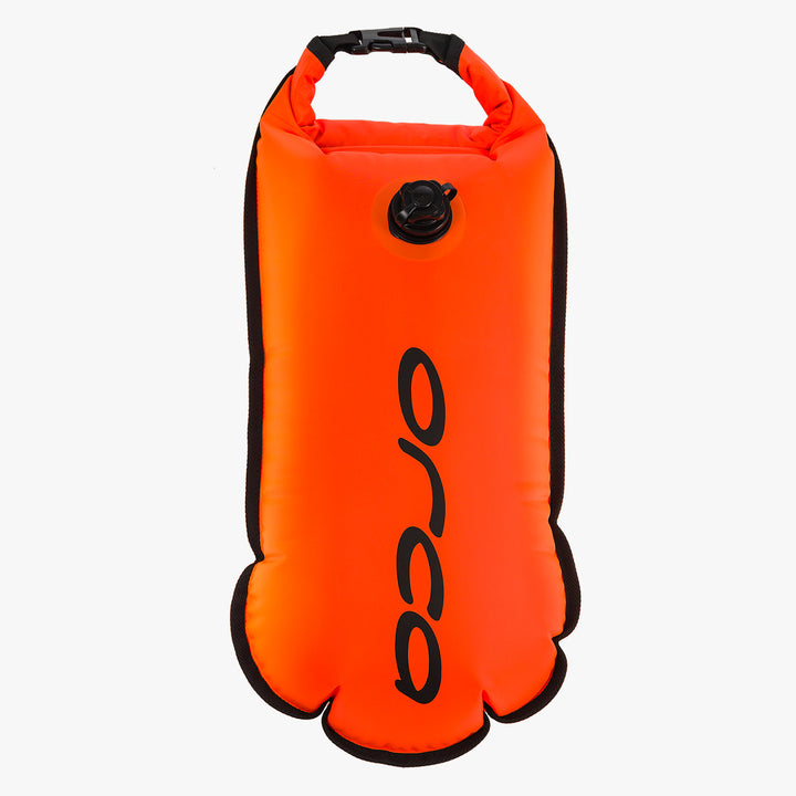 Orca Swimming Safety Buoy/ Tow Float / Dry Bag with Waterproof Compartment - Orange