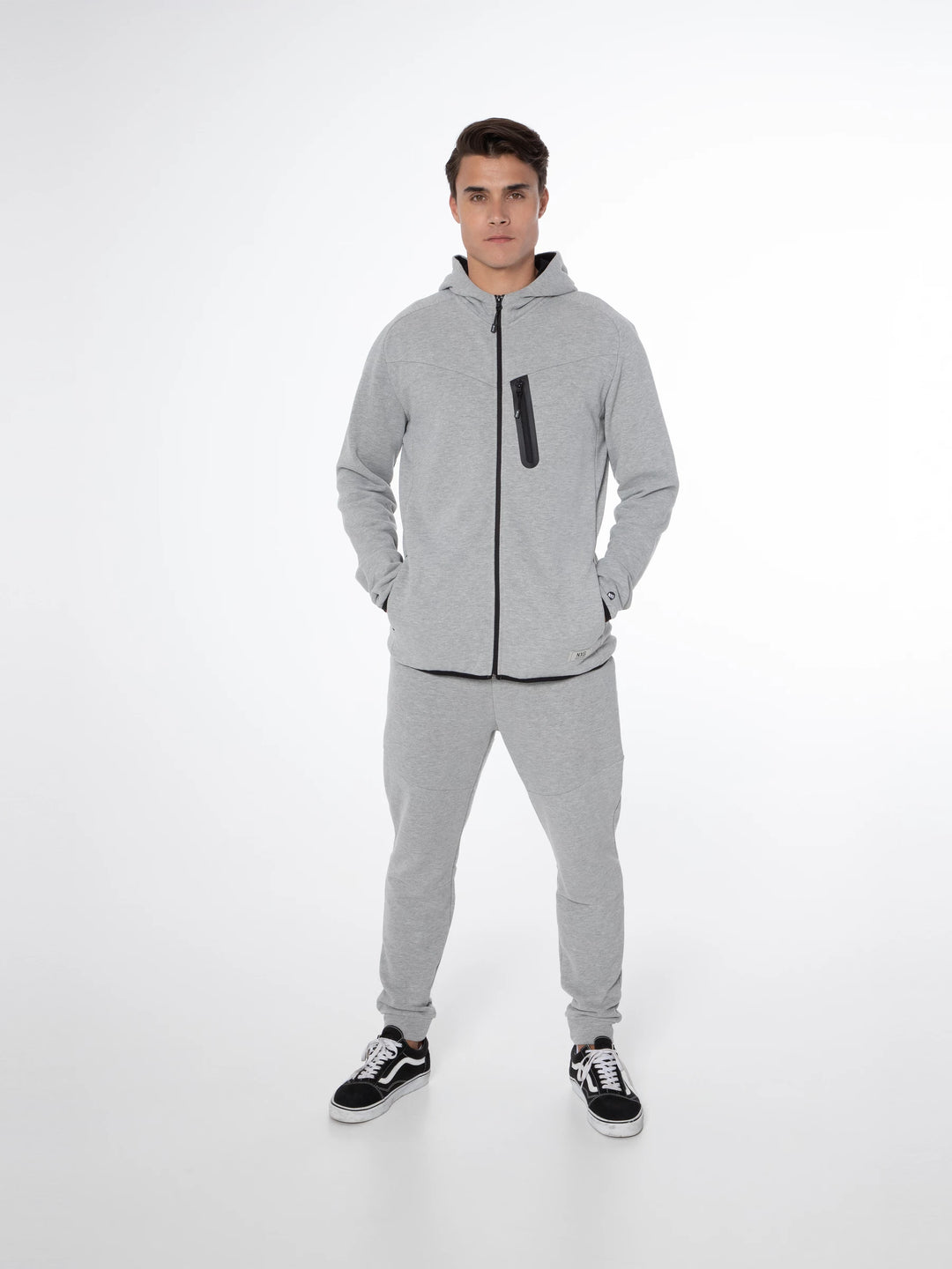 Protest NXGARISTOTLE Men's Front Zip Hoodie - Dark Grey Melee