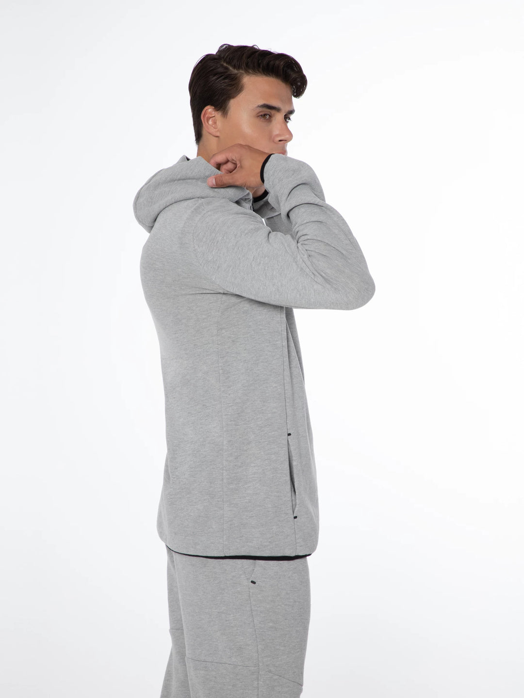 Protest NXGARISTOTLE Men's Front Zip Hoodie - Dark Grey Melee