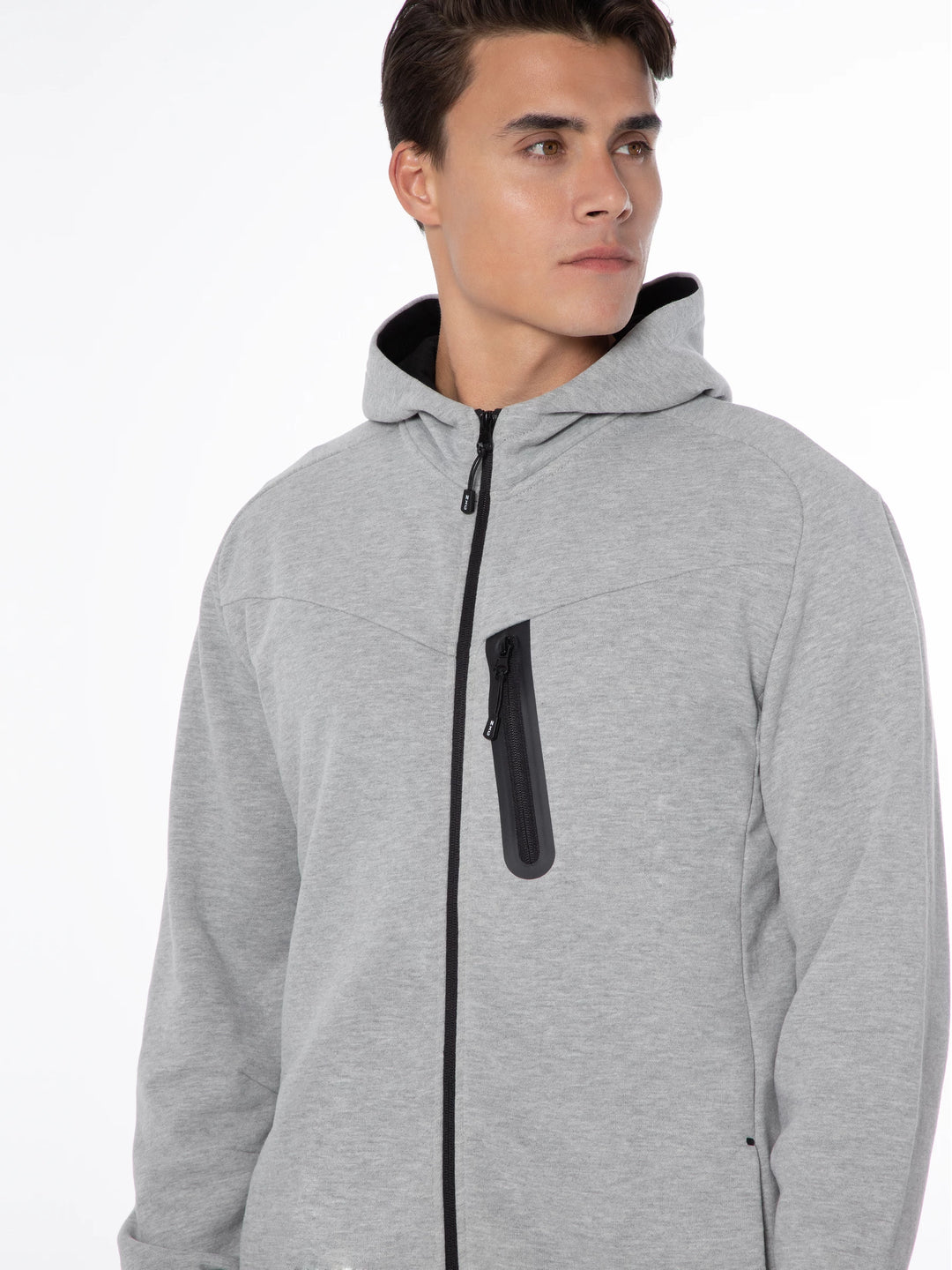 Protest NXGARISTOTLE Men's Front Zip Hoodie - Dark Grey Melee