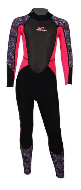 Sola Storm Kids 3/2mm Full Wetsuit - Pink/Berry - A1713