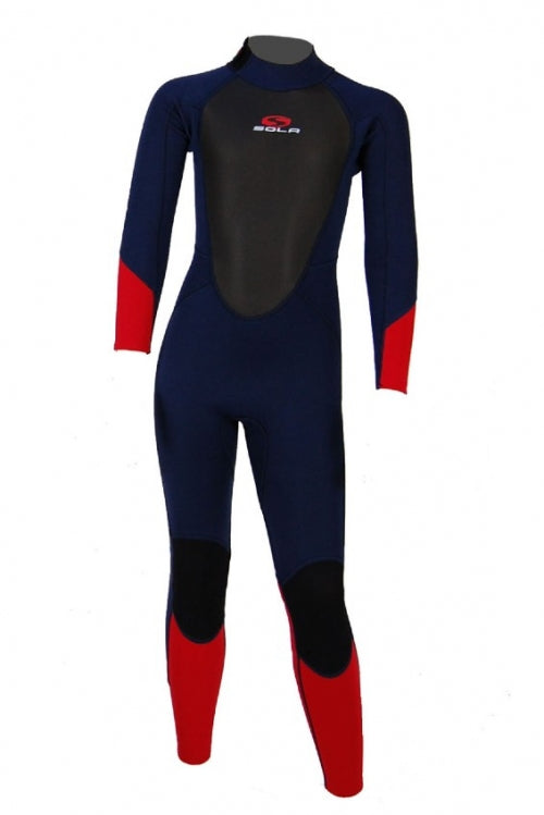 Sola Storm Kids 3/2mm Full Wetsuit - Red/Blue - A1713