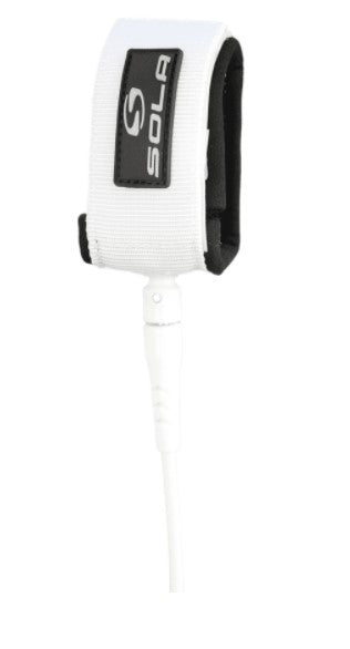 Sola Surfboard Leash - 7ft - 7mm - White