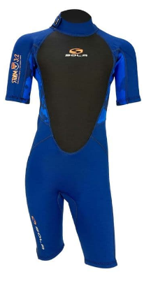 Sola Storm Kids 3/2mm Shortie Wetsuit - Blue/Camo- A1723