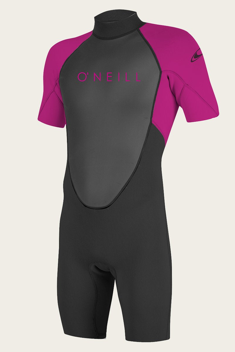 O'Neill Youth Reactor-2 BZ 2mm Spring Shorty Wetsuit - Black/Berry - 5045