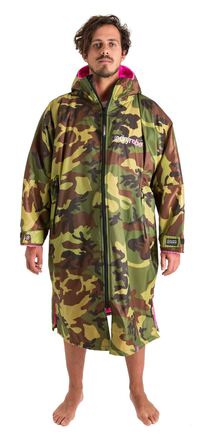 Dryrobe Long Sleeve Changing Robe - Camo/ Pink