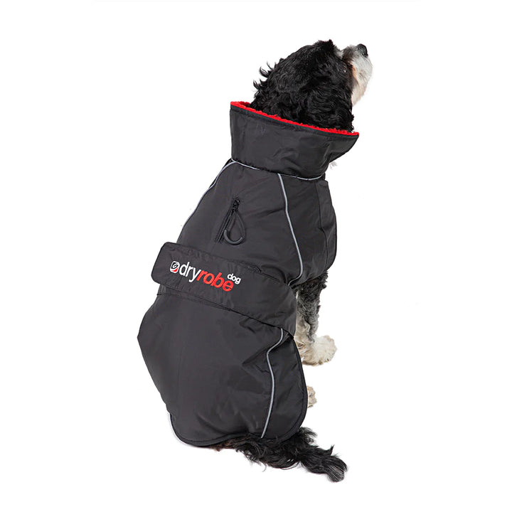 Dryrobe Dog/ Pet Jacket - Black/ Red