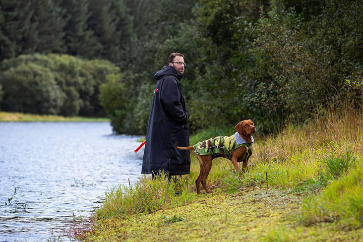 Dryrobe Dog/ Pet Jacket - Green Camo/ Grey