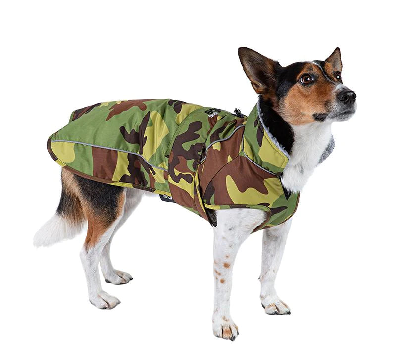 Dryrobe Dog/ Pet Jacket - Green Camo/ Grey