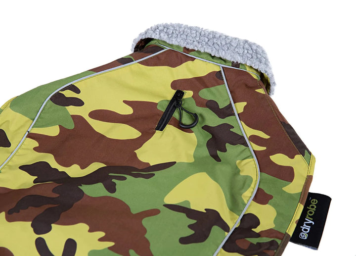 Dryrobe Dog/ Pet Jacket - Green Camo/ Grey