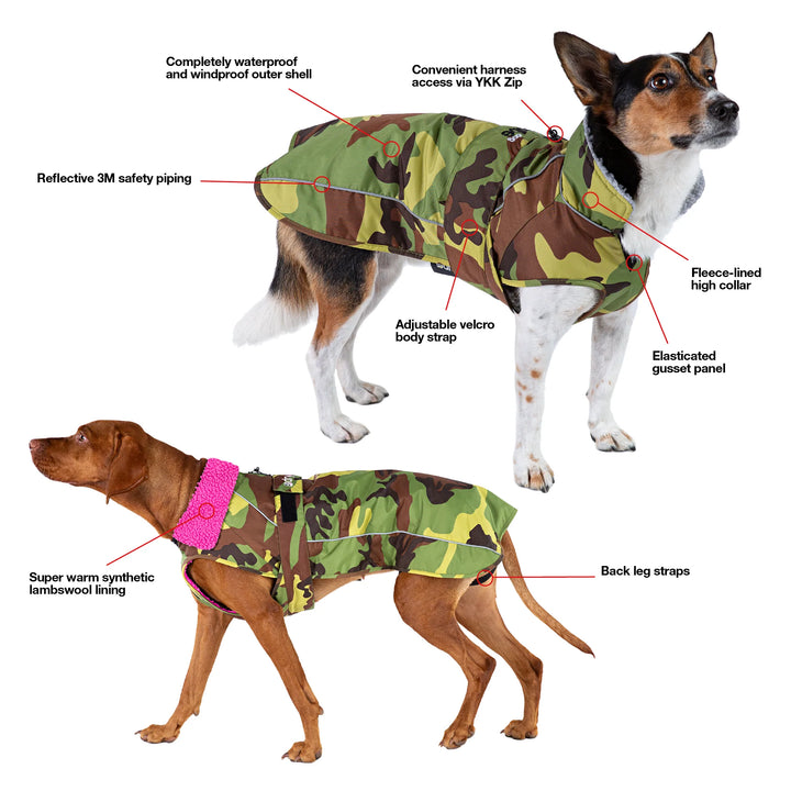 Dryrobe Dog/ Pet Jacket - Green Camo/ Grey