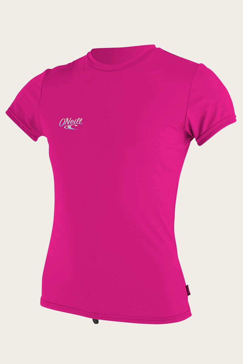 O'Neill Girls Premium Skins Short Sleeve Sun Shirt Rash Guard - Berry - 5304
