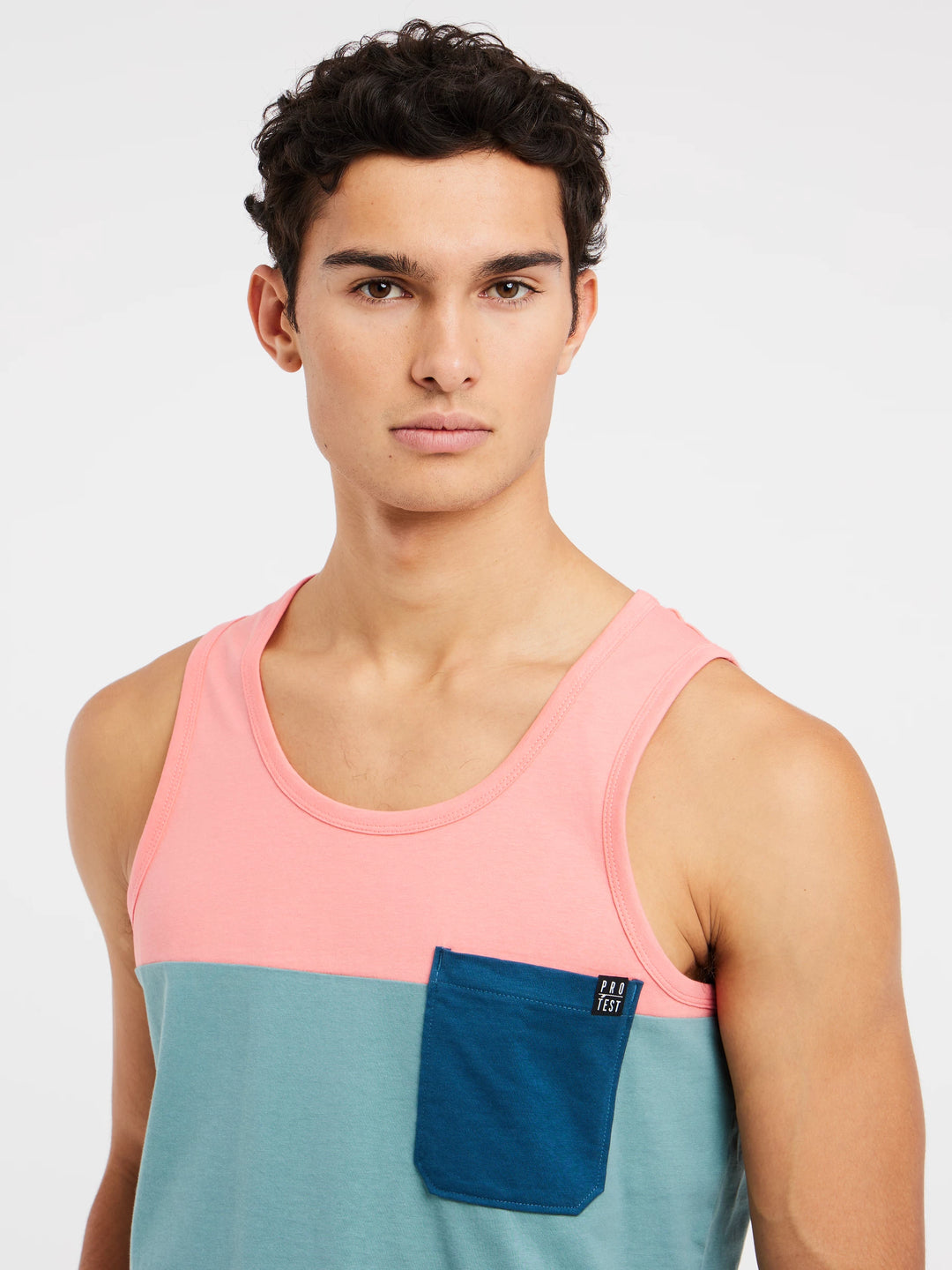 Protest PRTBLAVAND Men's Tank Top - Blue/ Teal/ Pink