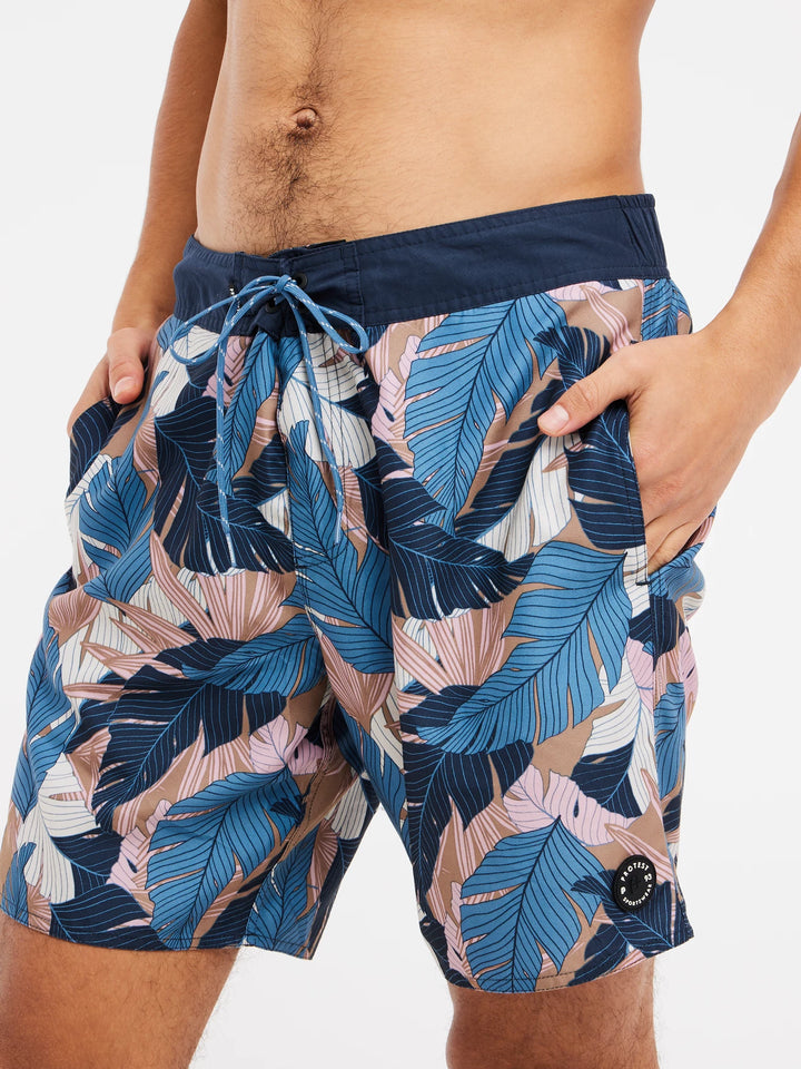 Protest PRTDURBAN Men's Beach Swim Shorts - River Blue/ Patterned