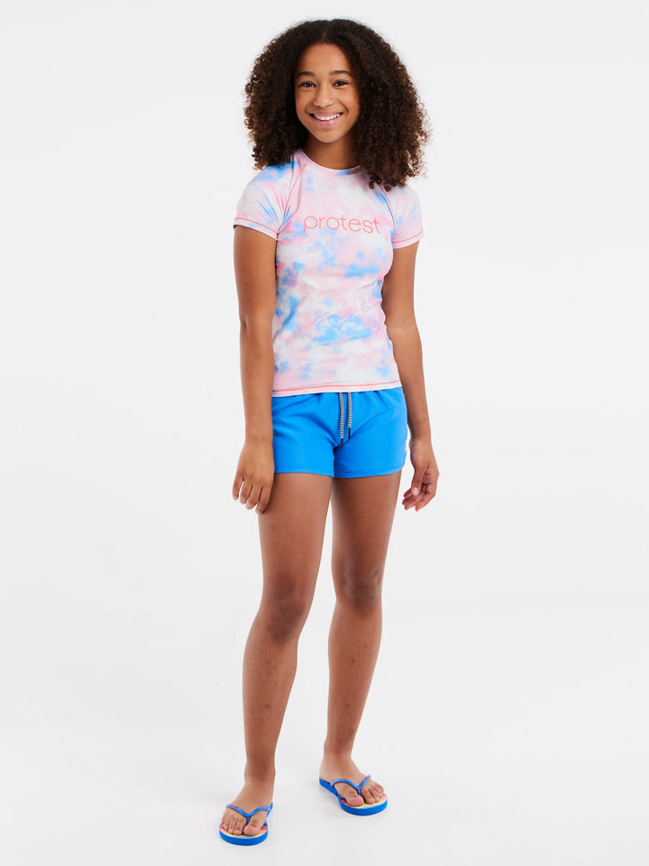 Protest PRTJELENA JR Lycra Rashguard - Kids Short Sleeve - Sugar Coral