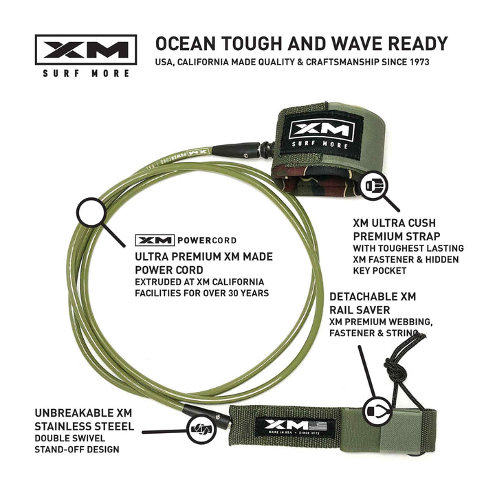 XM | Surf More - Regular Leash - 9ft